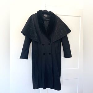 By Basile Vintage Wool Dress coat with Cape FLAWED